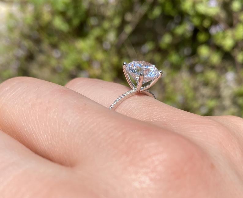 Golden Diamond Accent Engagement Ring