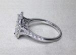 2.18 Ctw Princess Cut White Diamond Classic Halo Engagement Ring Solid 14k White Gold