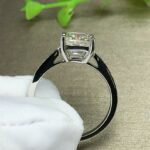 Huge 2.81 Ctw Emerald Cut Solitaire Diamond With Accents Luxury Engagement Ring 10k White Gold