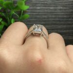 Huge 2.81 Ctw Emerald Cut Solitaire Diamond With Accents Luxury Engagement Ring 10k White Gold