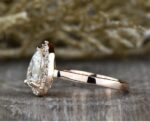1.80 Carat Pear Cut White Diamond Halo Engagement Ring Wedding Ring 10k Rose Gold