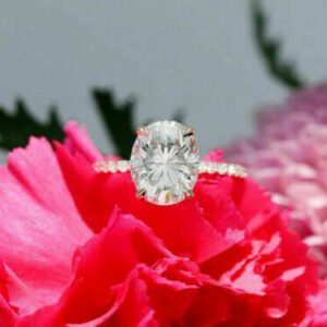 2.83 Carat White Oval Cut Brilliant Diamond Luxury Engagement Ring 14k Yellow Gold Plated