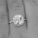 Classic Cushion Cut 2.55Ctw White Diamond Halo Best Engagement Ring 14k Gold Plated