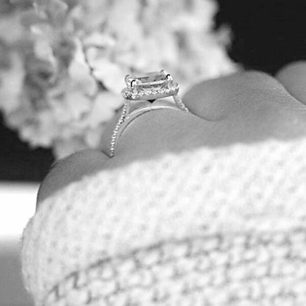 Classic Cushion Cut 2.55Ctw White Diamond Halo Best Engagement Ring 14k Gold Plated