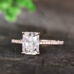 2.60 Ctw Radiant Cut White Diamond Wedding Engagement Ring 14k Rose Gold Plated