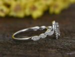 Art Deco 2.37 Ctw Brilliant Cut White Diamond Halo Engagement Ring 14k White Gold Plated