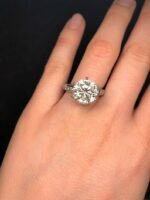 Gorgeous 5.CT Brilliant Cut Diamond Solitaire Engagement Ring Wedding Ring 14k White Gold