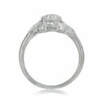 Antique 2.38 Ctw Round Cut Diamond With Baguette Diamond Engagement Ring 14k Gold Over