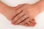 Antique 2.38 Ctw Round Cut Diamond With Baguette Diamond Engagement Ring 14k Gold Over