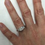 3-Stone 2.57 Ctw Princess Cut White Diamond Luxury Wedding Engagement Ring 14k White Gold