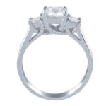 3-Stone 2.57 Ctw Princess Cut White Diamond Luxury Wedding Engagement Ring 14k White Gold
