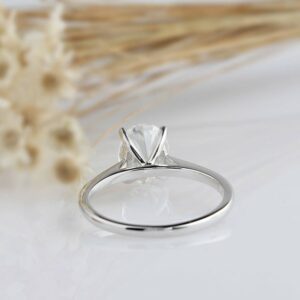 2.00 Carat Solitaire White Oval Cut Diamond Engagement Ring Real 925 Sterling Silver