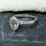 2.55 Ctw White Pear Shape Diamond Halo Accents Best Engagement Ring 10k White Gold