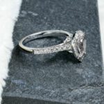 2.55 Ctw White Pear Shape Diamond Halo Accents Best Engagement Ring 10k White Gold