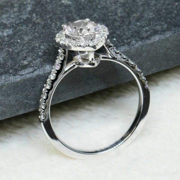 2.55 Ctw White Pear Shape Diamond Halo Accents Best Engagement Ring 10k White Gold