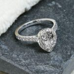 2.55 Ctw White Pear Shape Diamond Halo Accents Best Engagement Ring 10k White Gold