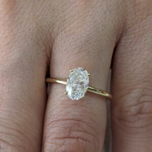 1.75 Carat Oval Cut Solitaire Diamond Fancy Engagement Ring Promise Ring Real 10k Yellow Gold