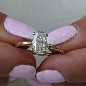 1.75 Carat Oval Cut Solitaire Diamond Fancy Engagement Ring Promise Ring Real 10k Yellow Gold