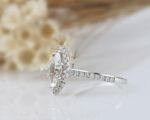 2.15 Ctw Marquise Cut White Diamond Halo Wedding & Engagement Ring Solid 14k White Gold