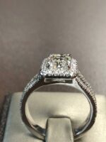 2.53 Ctw Radiant Cut White Diamond Halo 2-Shank Luxury Engagement Ring Solid 14k White Gold