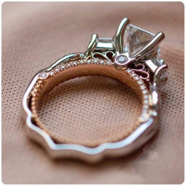 Forever 3.15 Ctw Princess Cut Diamond 3-Stone Infinity Engagement Ring 14k White Gold Plated