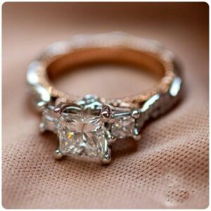 Forever 3.15 Ctw Princess Cut Diamond 3-Stone Infinity Engagement Ring 14k White Gold Plated