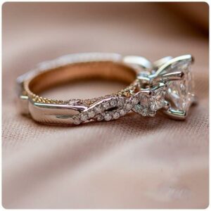 Forever 3.15 Ctw Princess Cut Diamond 3-Stone Infinity Engagement Ring 14k White Gold Plated