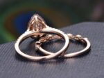 2.16 Ctw Pear White Diamond Engagement Ring Set Anniversary Gift 14k Rose Gold Over