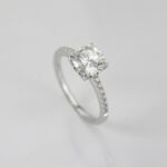 2.10 Ctw Cushion Cut Brilliant Diamond Solitaire With Accents Engagement Ring 925 Sterling Silver