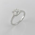 2.10 Ctw Cushion Cut Brilliant Diamond Solitaire With Accents Engagement Ring 925 Sterling Silver