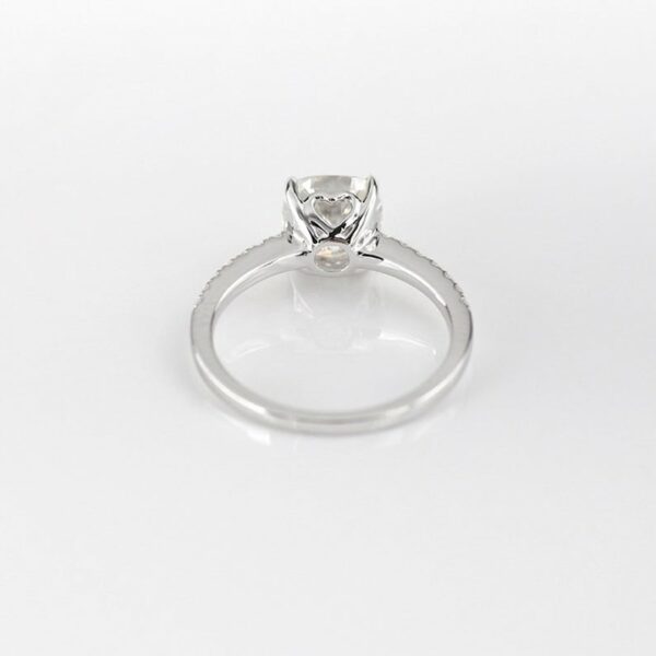 2.10 Ctw Cushion Cut Brilliant Diamond Solitaire With Accents Engagement Ring 925 Sterling Silver