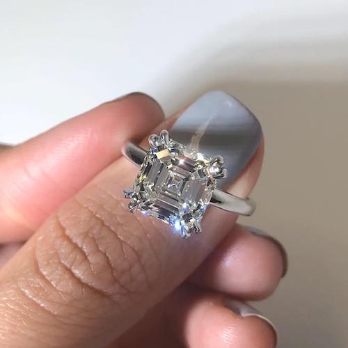 Genuine Sapphire Ring, Emerald Cut Sapphire Engagement Ring, Real Blue  Sapphire 18K White Gold Halo Wedding Ring Handmade Anniversary Ring - Etsy