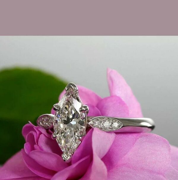 1.96 Ctw Brilliant Marquise Cut Diamond Simple-Solitaire Engagement Ring Solid 10k White Gold
