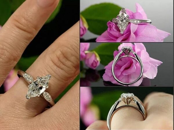 1.96 Ctw Brilliant Marquise Cut Diamond Simple-Solitaire Engagement Ring Solid 10k White Gold