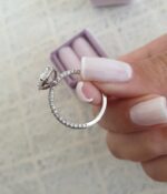 3.12 Ctw White Radiant Cut Diamond Halo With 3-Row Accents Engagement Ring 10k White Gold