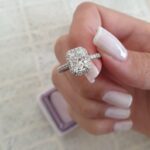 3.12 Ctw White Radiant Cut Diamond Halo With 3-Row Accents Engagement Ring 10k White Gold