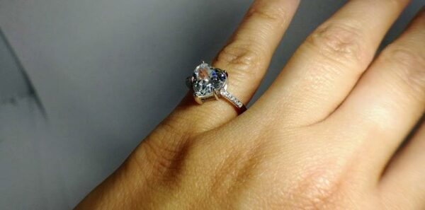 Big 3.18 Ctw Heart Shape Brilliant Diamond Solitaire Engagement Ring Real 14k White Gold
