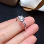 2.38 Ctw Excellent Cut Round Diamond Double 4-Prong Solitaire Engagement Ring Real 925 Sterling Silver