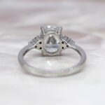 Classic 2.83 Ctw Oval Cut White Diamond Side Stone Wedding Engagement Ring Solid 14k White Gold