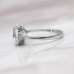 Classic 2.83 Ctw Oval Cut White Diamond Side Stone Wedding Engagement Ring Solid 14k White Gold