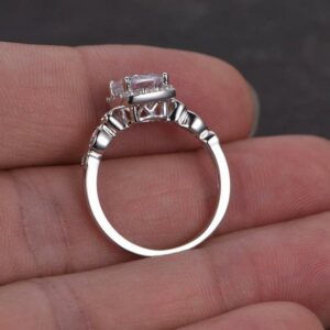 Antique 2.26 Ctw Cushion Cut Diamond Vintage Engagement Ring Real 925 Sterling Silver
