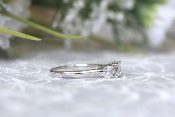 Forever 3.20 Ctw 3-Stone Round Cut Diamond Bridal Wedding & Engagement Ring Real 10k White Gold