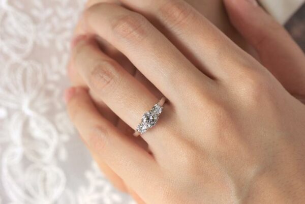 Forever 3.20 Ctw 3-Stone Round Cut Diamond Bridal Wedding & Engagement Ring Real 10k White Gold