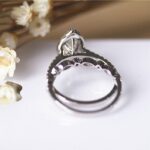 2.86 CT Marquise White Diamond Halo Engagement Ring Art Deco Bridal Set 925 Sterling Silver
