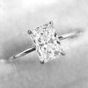 2.77 CT Radiant Cut White Diamond Solitaire Anniversary Engagement Ring 14k White Gold Over