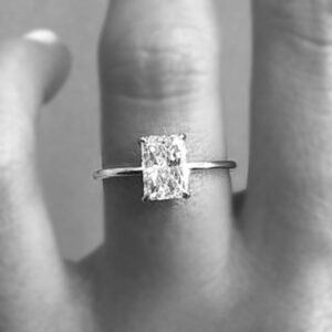 2.77 CT Radiant Cut White Diamond Solitaire Anniversary Engagement Ring 14k White Gold Over