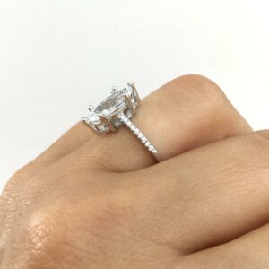 2.75 Ctw Marquise Cut White Diamond 6-Prong Solitaire Engagement Ring 14k White Gold Plated