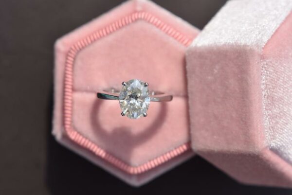 2.00 Carat Oval Cut Real Diamond Solitaire Engagement Ring Real 925 Sterling Silver