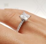 2.50 Ctw Forever Princess Cut Solitaire Diamond Fancy Engagement Ring 14k White Gold Plated