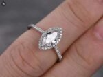 2.58 ctw Marquise Cut White Diamond Engagement Ring Wedding Set Solid 14k White Gold
